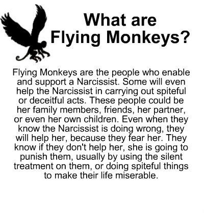 Earstohearyou's tweet image. FLYING MONKEY is a term in psychology - Seen in The Wizard of Oz and the flying monkey's who served the Wicked Witch. 
Used to describe the people who unwittingly become flying monkey's to abusers. Spreaders of hate. They are too naive to realise that they are being manipulated.