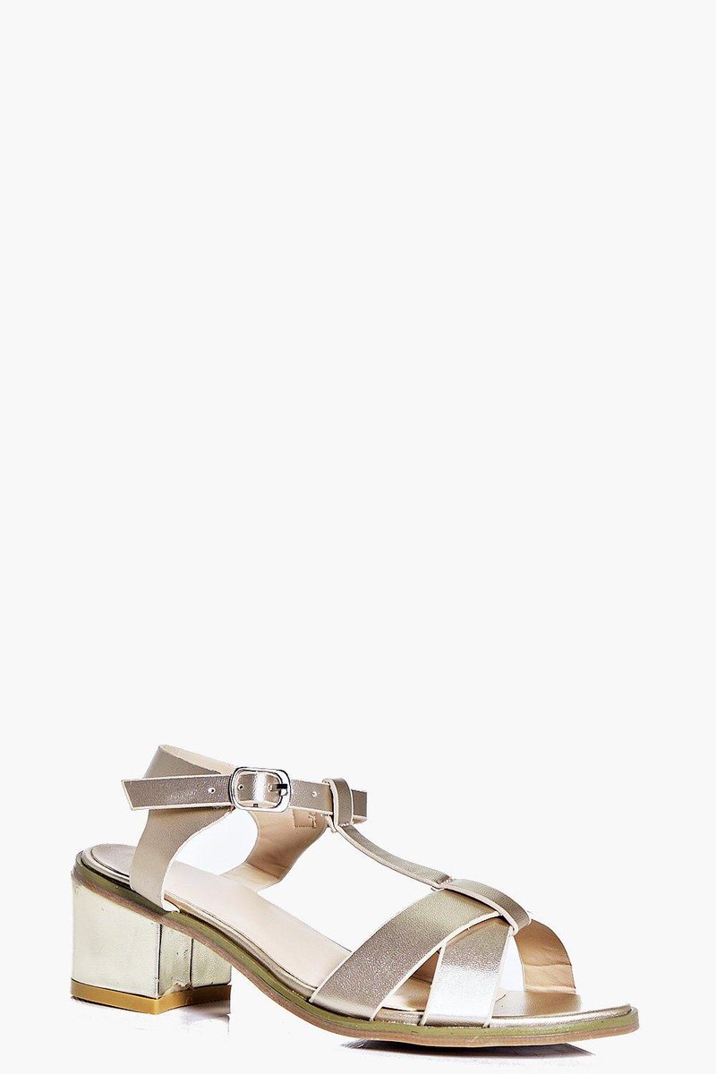 Block Heel Peeptoe Sandals - gold fashionexplorer.com.au/t/93yt #fashion