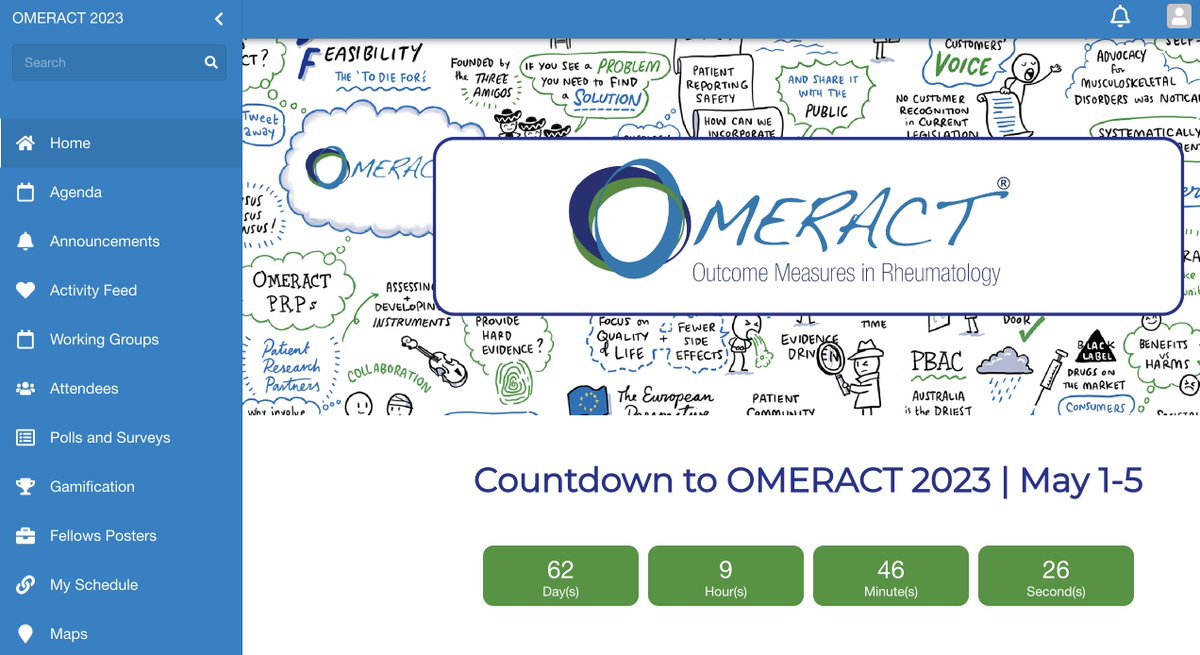 OMERACT's tweet photo. Have you registered for the OMERACT 2023 Conference yet? The conference app goes live this week and only registered attendees will have access. #omeract2023 #rheumatology #coreoutcomesets #eventmobi https://t.co/RHWnr6p1DO