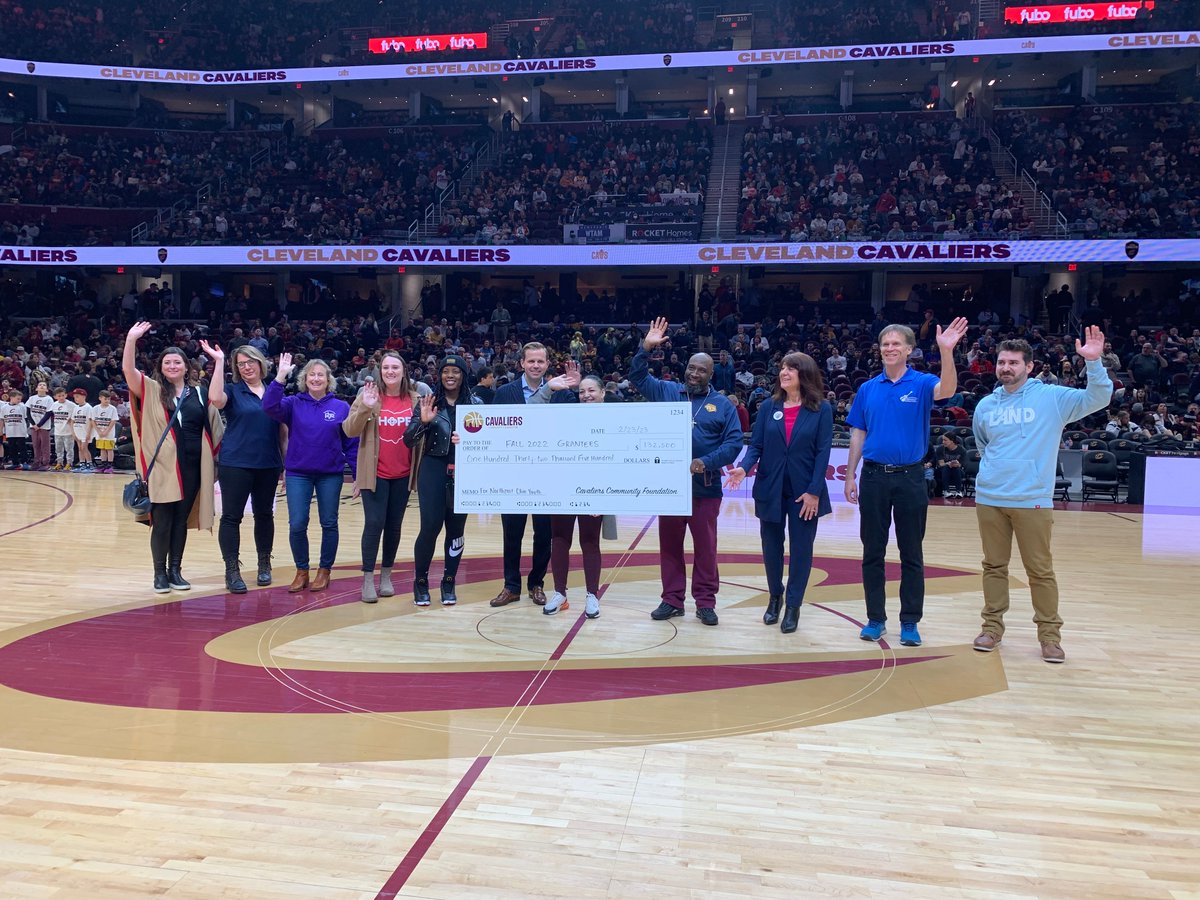 Thank you so much to the Cleveland Cavaliers for their generous grant for our After-School Program and for a chance to be recognized on court last week! #clevelandcavaliers