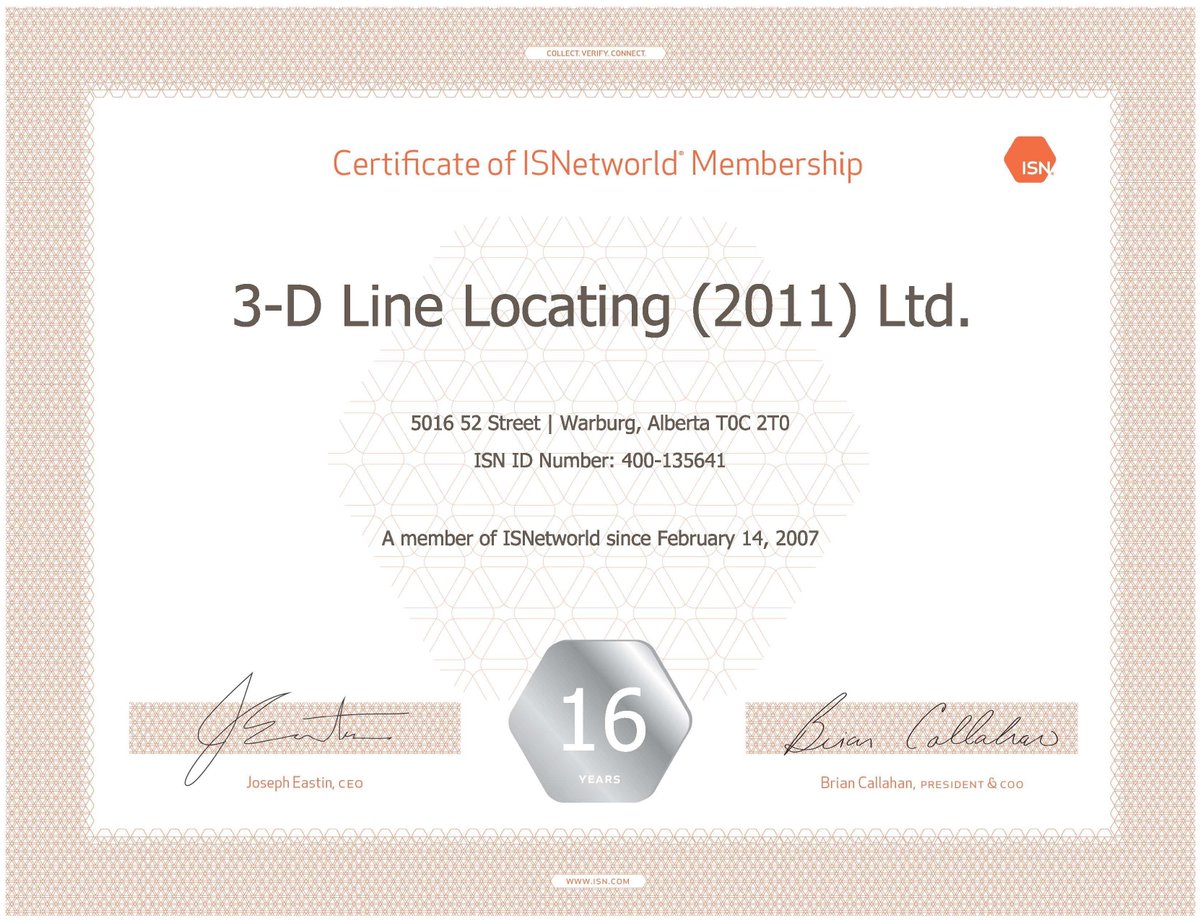 Wow, today marks our 16 year safety anniversary with ISN!! 
Here's to another 16 collaborating with fellow companies to further promote safety and compliance. 

#3DTeam #Safety #GroundDisturbance