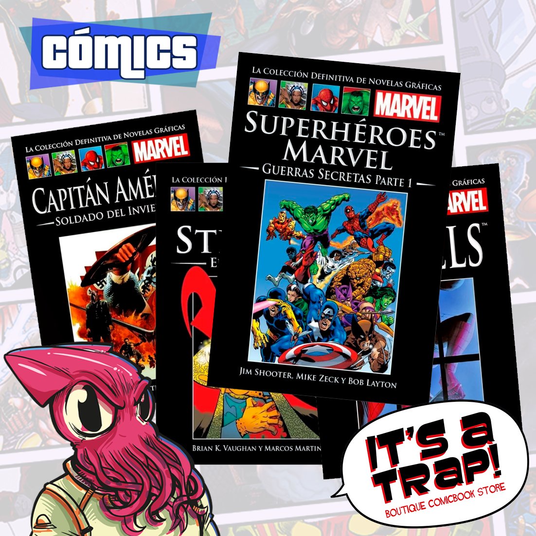 itsatrapcomic's tweet photo. ¡Recien llegado lote Salvat de La colección definitiva de novelas gráficas de Marvel en It's a Trap Boutique Comicbook store! 

Si te falta algun númerito no dudes en visitar nuestra tienda online. 

#comics #comicbooks #marvelcomics #marvel  #Salvat https://t.co/uYg3Qf1vJX