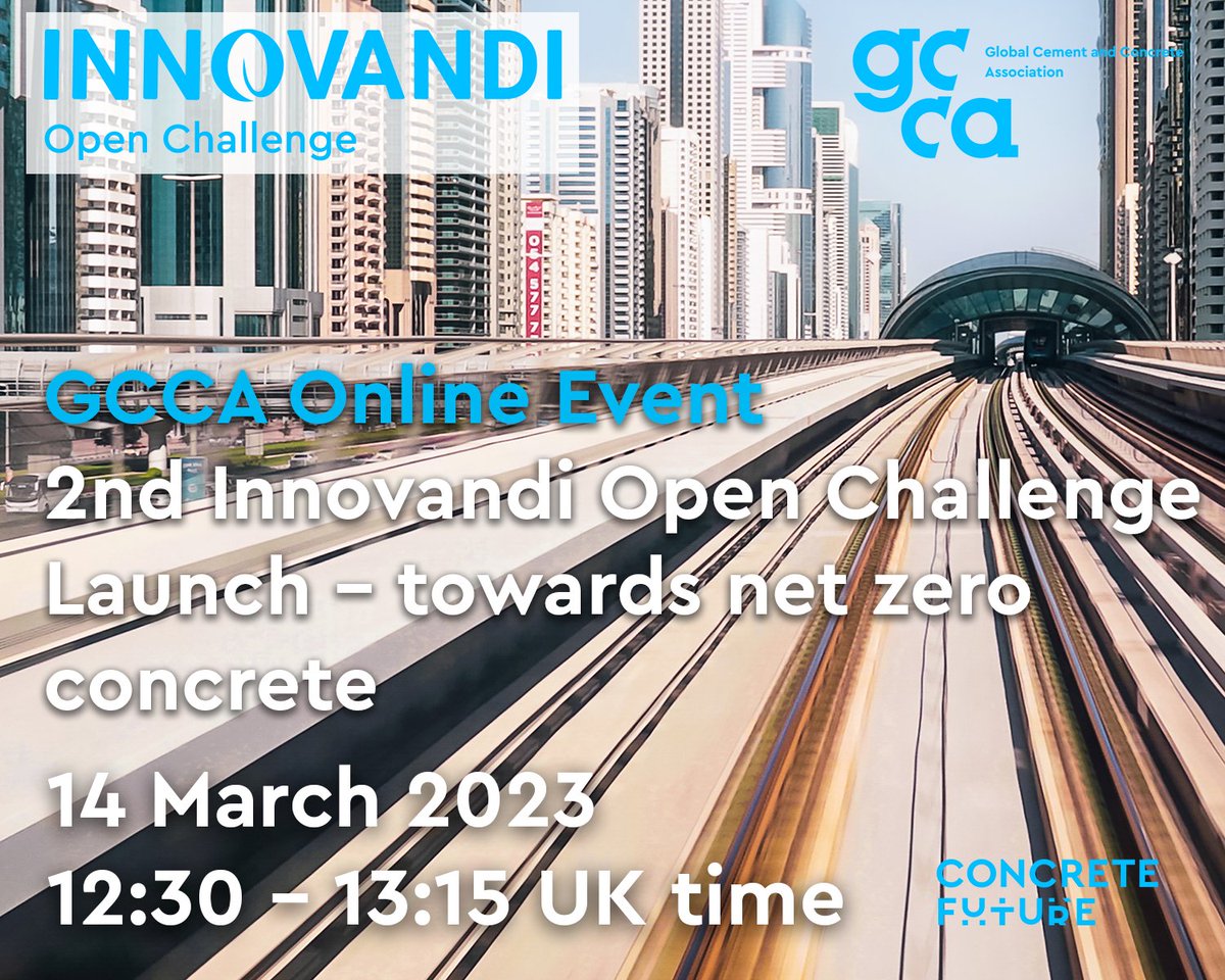 We’re calling #startups from around the world to help the #cement & #concrete industry to cut its CO2 emissions. Join us 14 March 12h30 GMT for the online launch of our 2nd Innovandi Open Challenge our exciting global accelerator program. Register here: gccassociation.org/events/innovan…