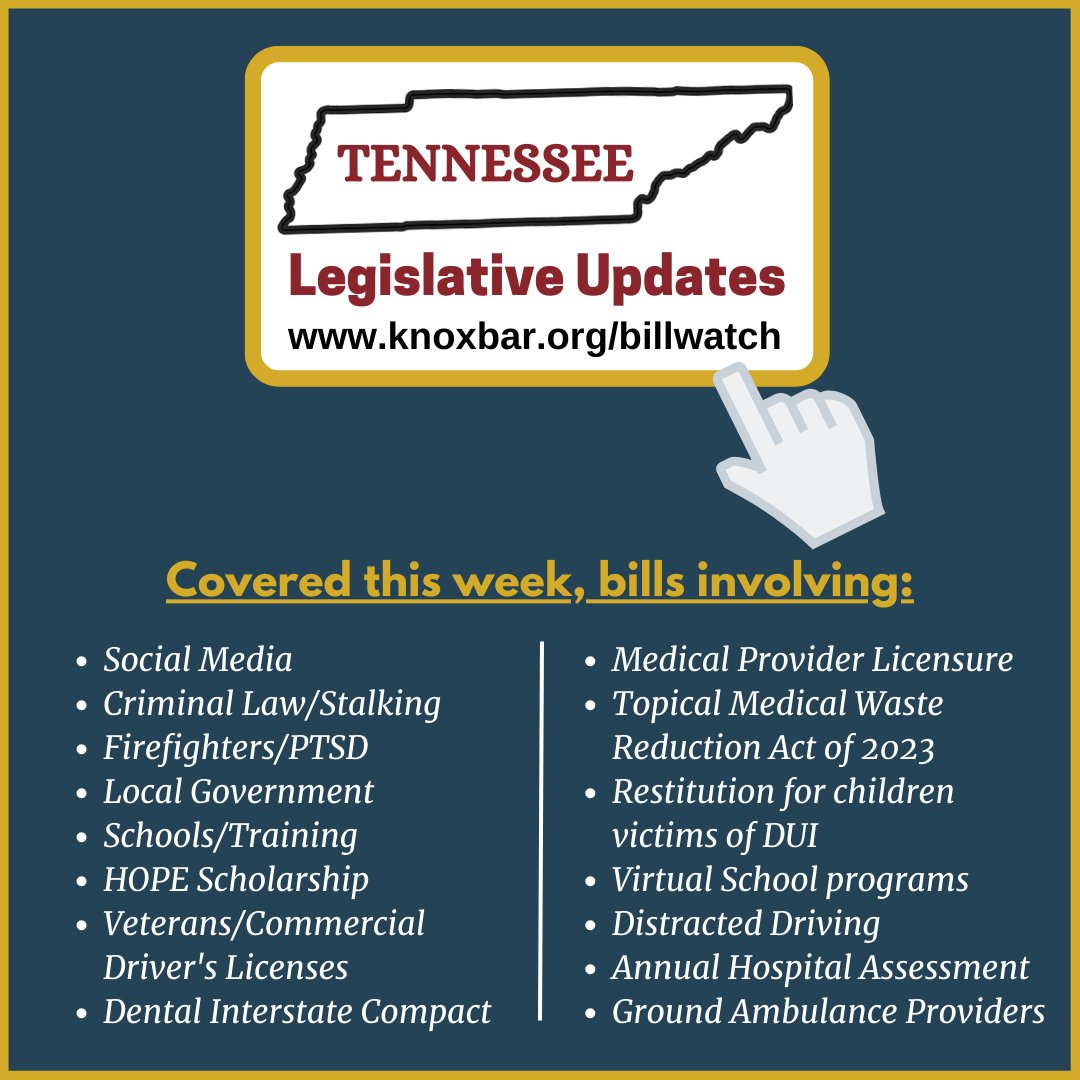 Knoxville Bar Association on Twitter "Your weekly Bill Watch is now