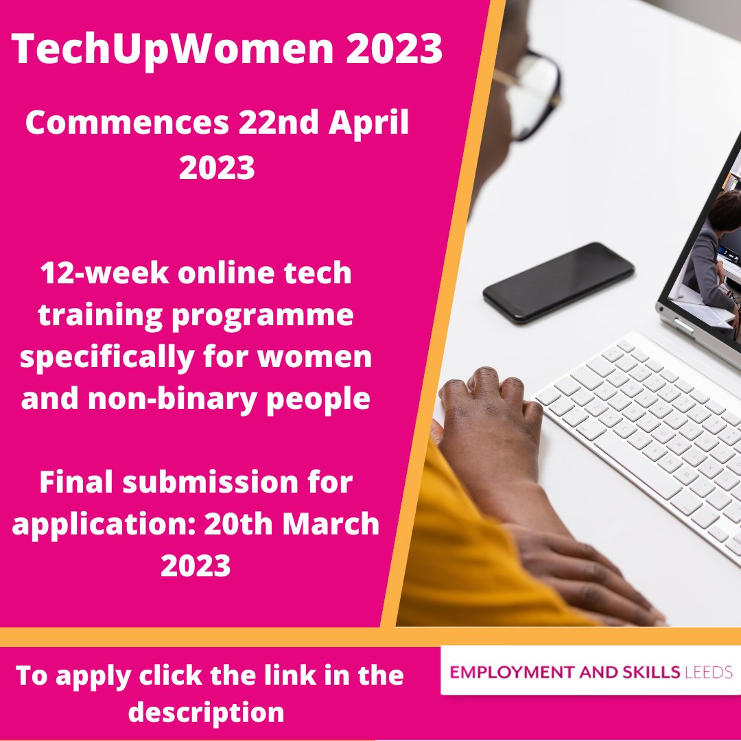 📣Are you curious about working in tech but don’t know where to start?

TechUPWomen 2023 is an event specially for women and non-binary people, hosted by Durham University and Catch 22.

📋To find out more and to apply (complete the registration form at): techup.ac.uk/techup-women/