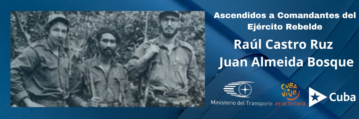#CubaViveEnSuHistoria  Hacen hoy, 65 años, Raúl Castro Ruz y Juan Almeida Bosque, fueron ascendidos al grado de Comandante. Fidel no solo reconoció el valor y la fidelidad de los nuevos comandantes, sino que, apreció en ellos, las altas dotes de jefe militares y políticos. #Cuba