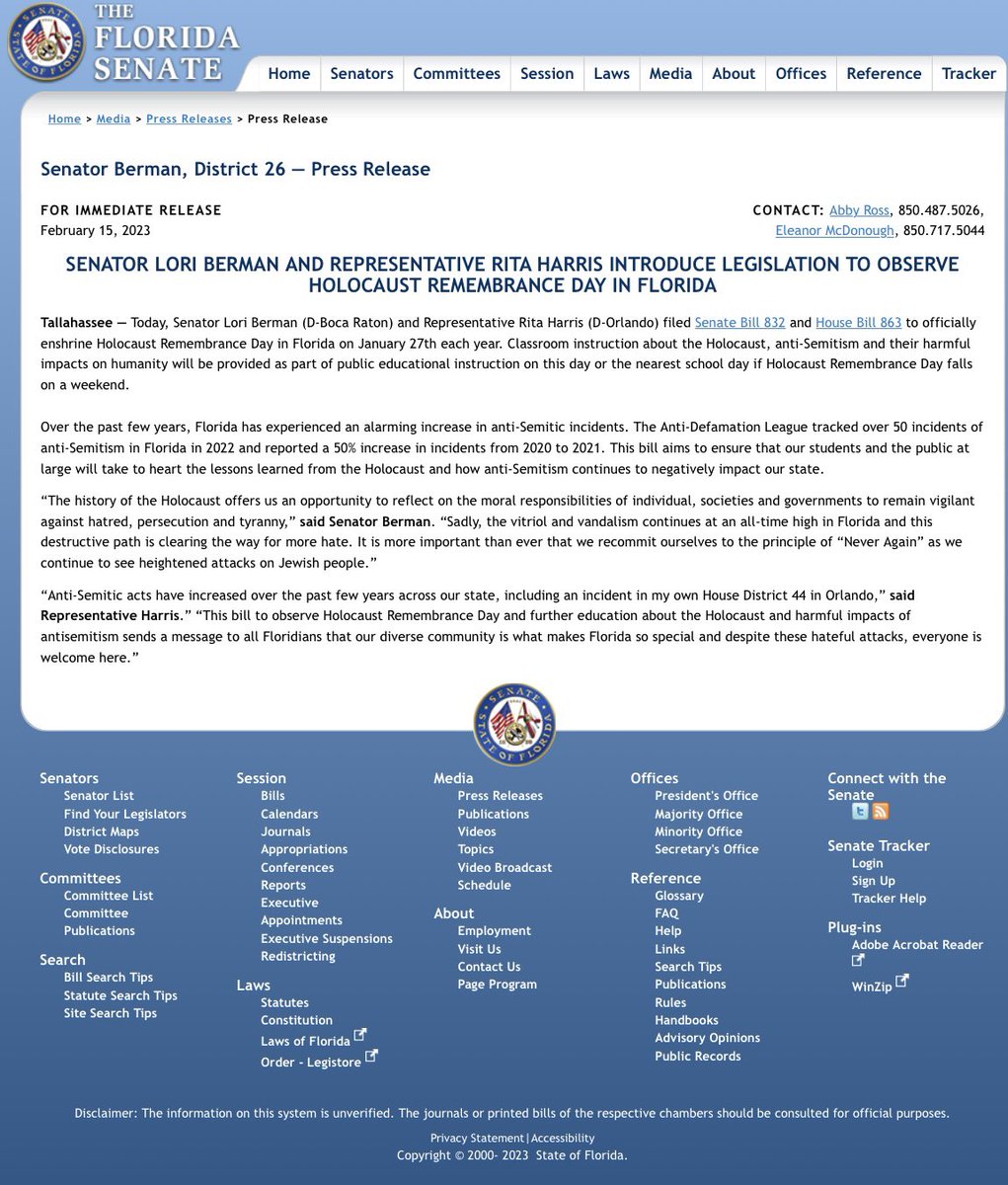 With the alarming rise of anti-semitism, I felt it necessary to file this bill with @lori_bermanfl. 

We must stand firm against hate.
