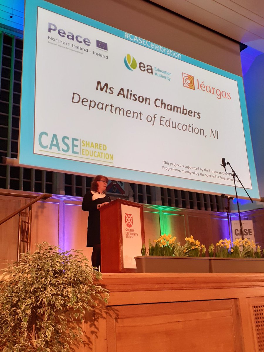 CASEshared's tweet photo. #CASECelebration
Whitla Hall, @QUBelfast
"There has been significant progress in advancing Shared Education. I would like to thank all our schools."
Ms. Alison Chambers - Department of Education, NI
@SEUPB @Leargas @Ed_Authority https://t.co/eL4ngK0RqV