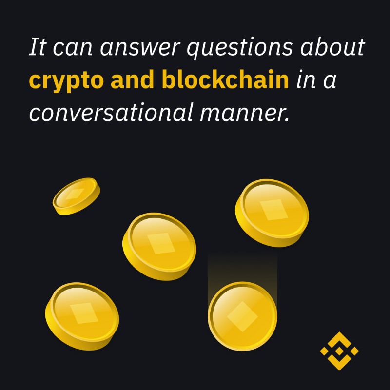 binance's tweet photo. Let's talk ChatGPT.

Although the AI chatbot lacks any real understanding of the text it is processing, it could still offer promise in terms of crypto information and education.

Here's how 👉