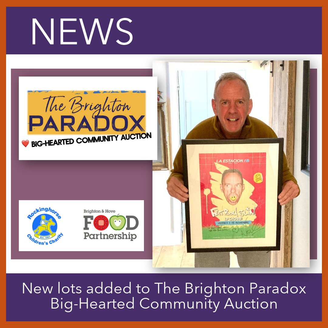 always_possible's tweet image. Have you bid on any lots in our #BrightonParadox Big-Hearted Community Auction yet?

NEWLY ADDED - exclusive @FatboySlim signed tour poster🙂

Thanks all who've donated for @Rockinghorse67 and @btnhovefood 😍

Happy bidding 👇
alwayspossible.co.uk/news-fatboysli…