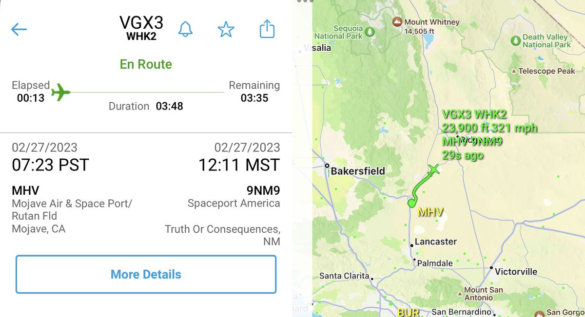 ronrosano's tweet photo. @jeff_foust On its way! @virgingalactic #WhiteKnightTwo https://t.co/0SJyySnQee