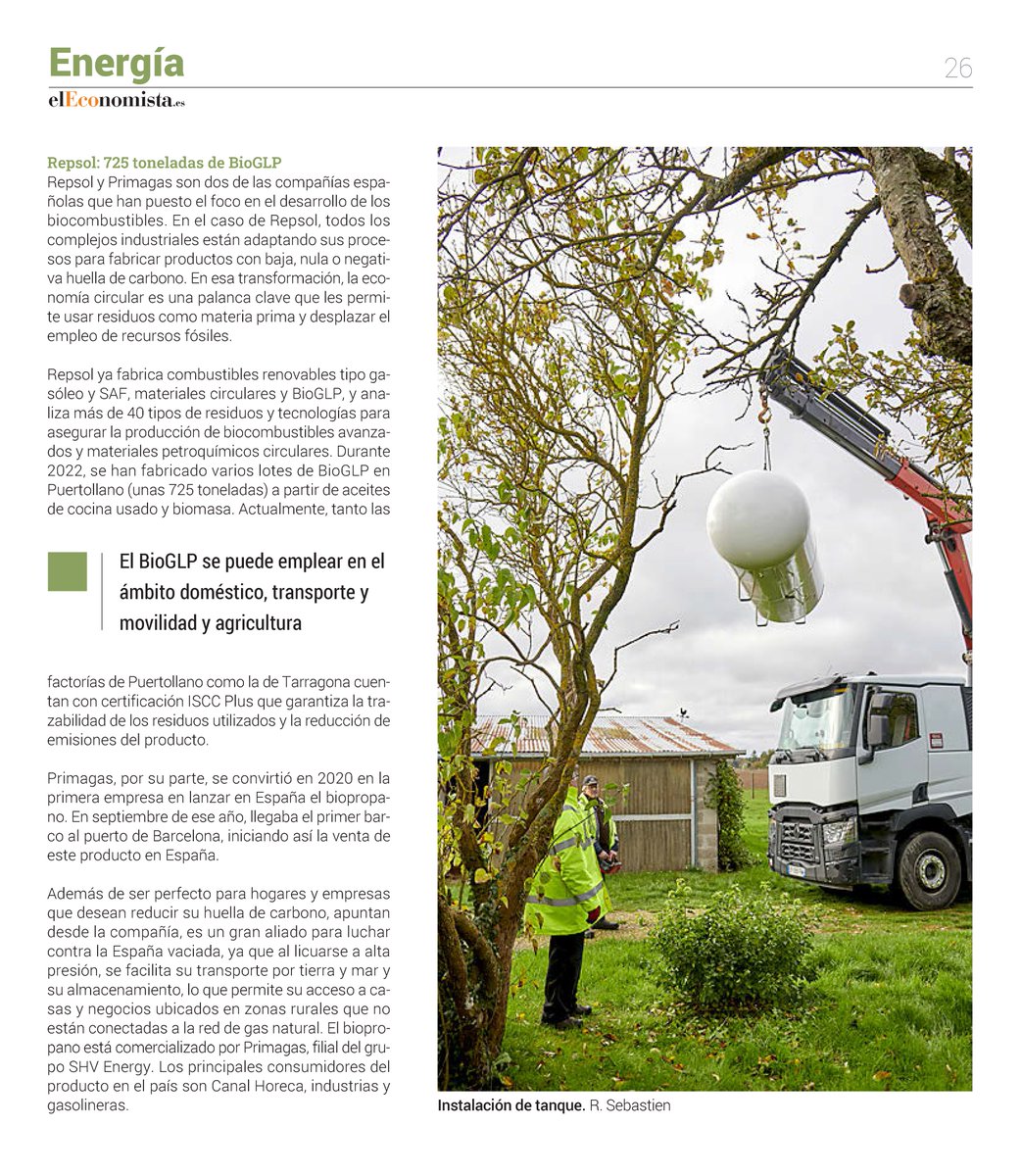 AsocGasLic's tweet photo. Comenzamos la semana con el genial reportaje sobre #BioGLP del suplemento de #energía de @elEconomistaes. En él, @concharaso analiza, de la mano de @AsocGasLic, este combustible sostenible, su potencial y el marco normativo que deberá fomentar su desarrollo en España y Europa https://t.co/JbLq3CqVFH