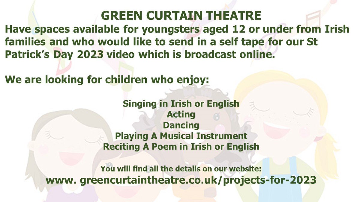 RT. The registration date for our children's video for St Patrick's Day video has been extended so it is not too late to take part.