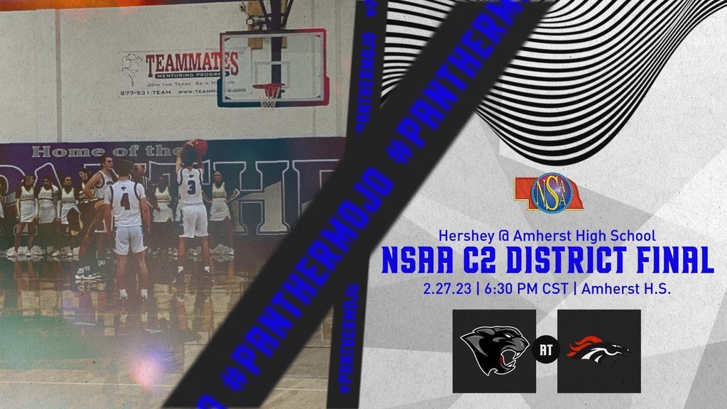 C2 DISTRICT FINAL!!! YOUR Panthers Basketball team will travel to Amherst to take on the Broncos in a C2 DISTRICT FINAL TONIGHT!! Game will tip at 6:30 CST &amp; the action will be livestreamed on the Amherst Broncos YouTube Channel!! Let's punch your ticket to state boys!!! #IMPACT