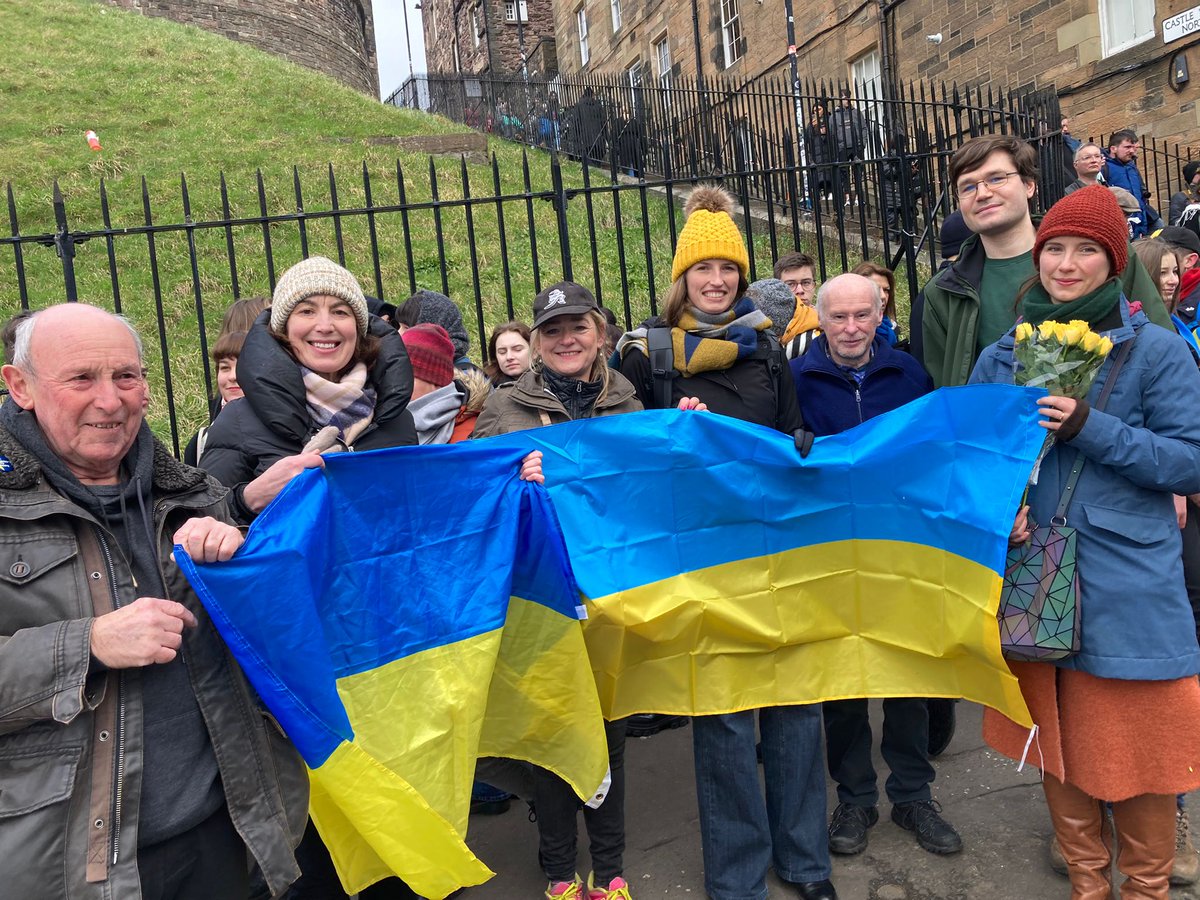 FeniksCentre's tweet photo. #StandWithUkraine 
@FeniksCentre staff, Board members &amp; volunteers joined the March in #Edinburgh on Feb 25 to mark anniversary of #Ukraine invasion to express our support. Thanks @PLinEdinburgh, @evoc_edinburgh, @AUGBEdinburgh, @UKRinEdinburgh &amp; @VolunteerEdi for their support. https://t.co/4kLTmgBDel