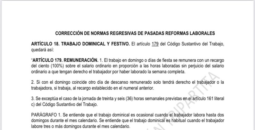 Danielbricen's tweet photo. Se acaba de conocer el borrador de la reforma laboral de Gustavo Petro. Hay varios puntos que se deben tener en cuenta ya que aún no se han discutido ampliamente. Abro hilo rápido para mostrarles.

1. El recargo dominical o festivo aumenta del 75% al 100% https://t.co/HQk8qoMkhZ