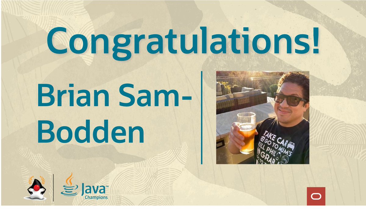 Congratulations to new #Java Champion <a href="/bsbodden/">Brian Sam-Bodden</a>