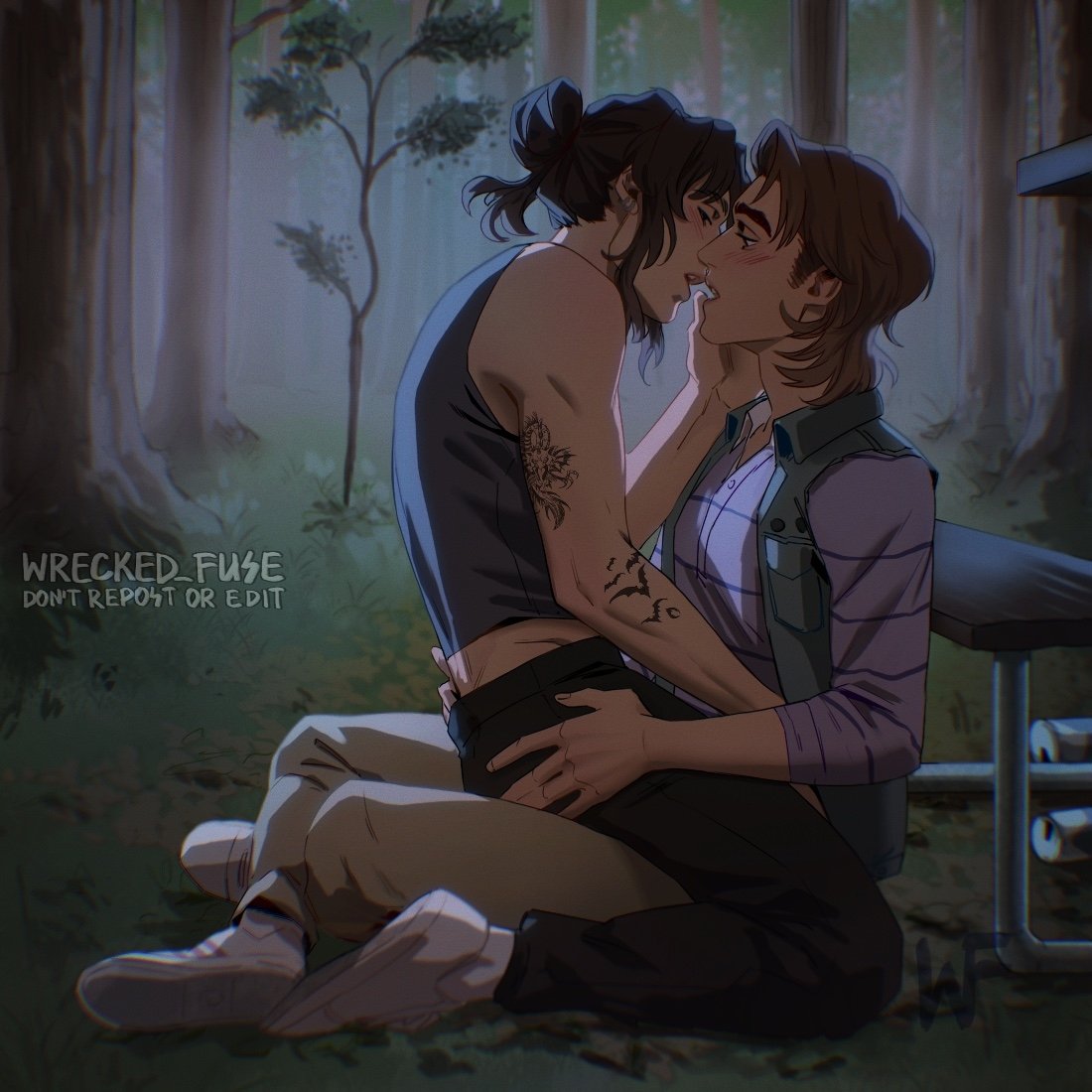 Steve and Eddie are having picnic in the woods 💚