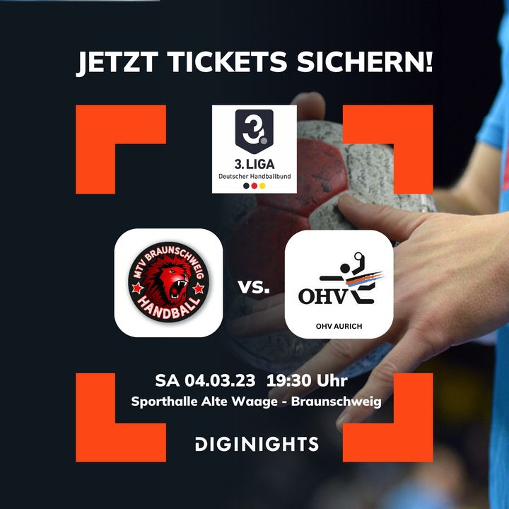 diginights's tweet photo. Der MTV Braunschweig Handball trifft diesen Samstag in der 3. Liga Deutscher Handballbund Staffel Nord auf den OHV Aurich e.V. - Ostfriesischer Handballverein e.V.!

Jetzt Tickets sichern unter:
https://t.co/B3TSFYZJy3

#diginights #ticketing https://t.co/BVwNCB7uRy