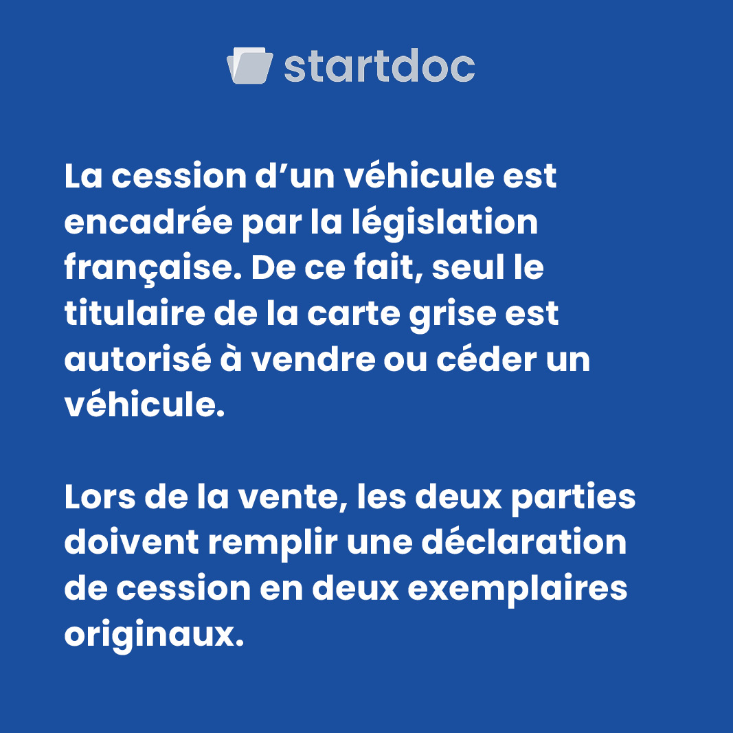 startdocfr's tweet image. 💡Cession d’un véhicule d’occasion à la préfecture, que faire ?

Depuis 2017, les guichets « carte grise » en préfecture n’existent plus. Il faut enregistrer la cession de son véhicule sur Internet. 

Pour obtenir le Cerfa, rendez-vous sur startdoc :
startdoc.fr/documents/2643…