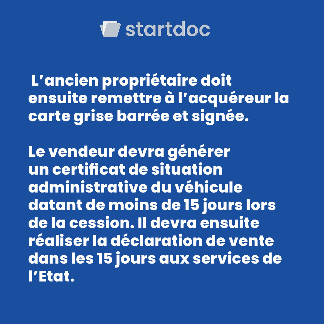 startdocfr's tweet image. 💡Cession d’un véhicule d’occasion à la préfecture, que faire ?

Depuis 2017, les guichets « carte grise » en préfecture n’existent plus. Il faut enregistrer la cession de son véhicule sur Internet. 

Pour obtenir le Cerfa, rendez-vous sur startdoc :
startdoc.fr/documents/2643…