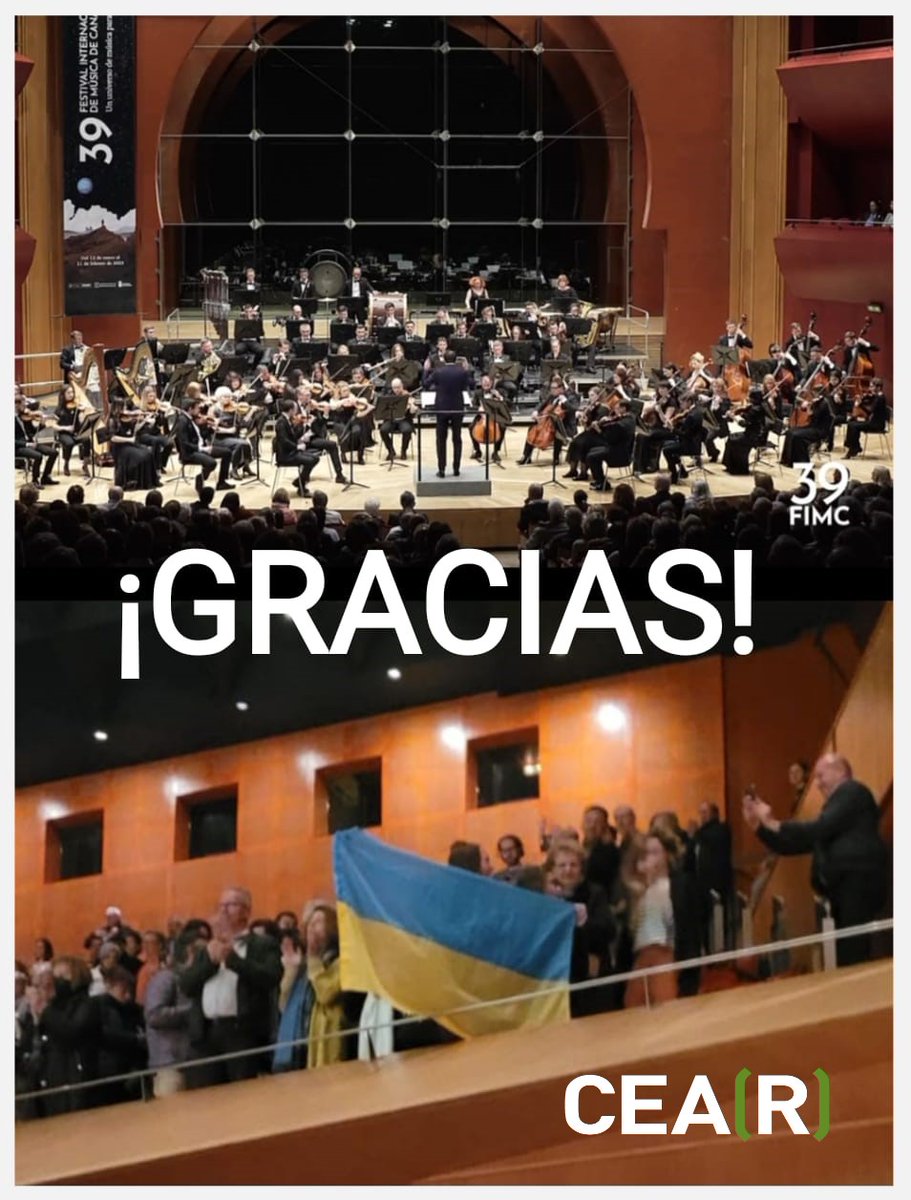 CEARCanarias's tweet photo. 🇺🇦 Parte de nuestro alumnado de español formado por personas ucranianas disfrutó emocionado hace unas semanas del concierto clausura de la #39FIMC con la @KyivSymphony en el @AuditorioAKraus 🎼
🙏🏾Gracias al @festmusicanaria por hacerlo posible.
La #PAZ, la única solución🕊️#Peace https://t.co/Ig1WLvC3bH