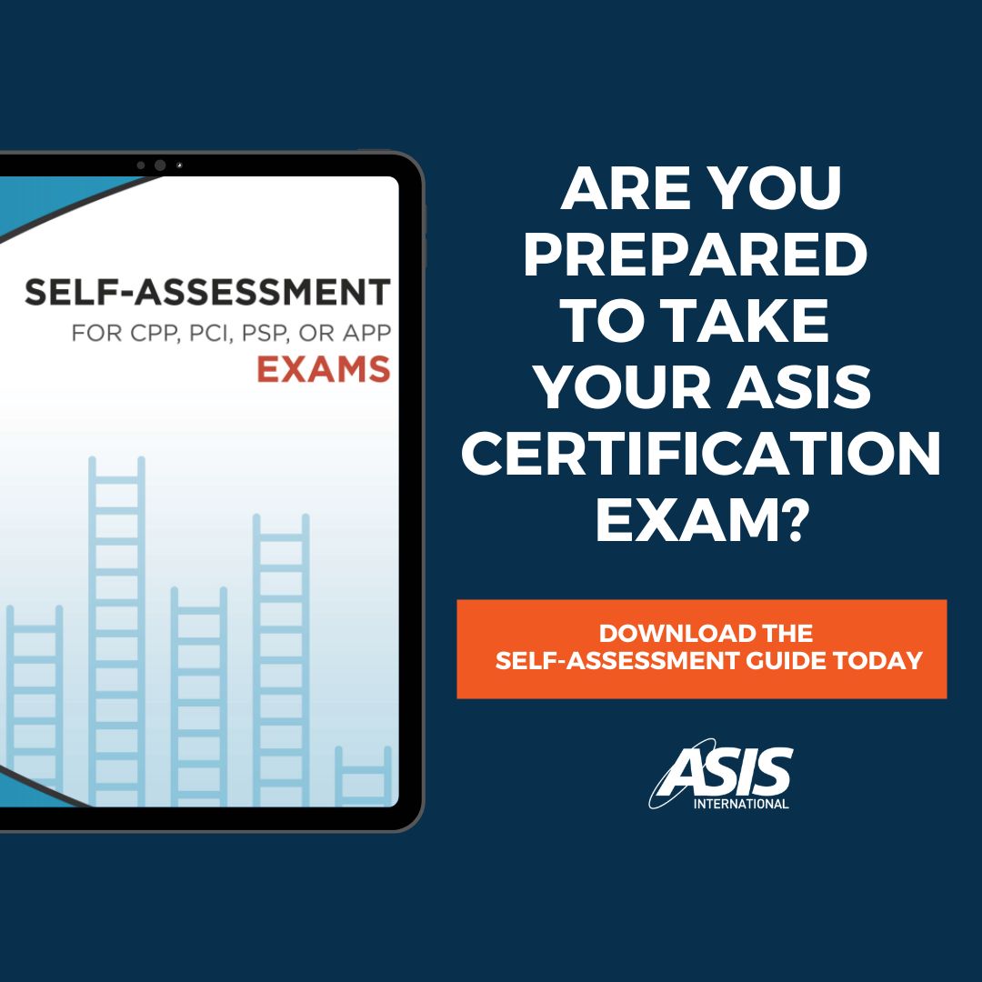 ASIS_Intl's tweet photo. Assess your readiness for each of the ASIS certification programs. Use this tool to help you decide which exam is right for you and to set your study plans. https://t.co/u4ccn6g8tl #Security #SecurityProfessional #SecurityOrganization #CareerDevelopment #ASISCertified https://t.co/jgNpfmAN2D