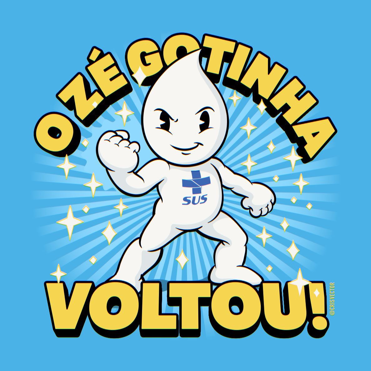 Hoje tem lançamento do Movimento Nacional pela Vacinação. Seja sempre bem-vindo, nosso querido Zé Gotinha!