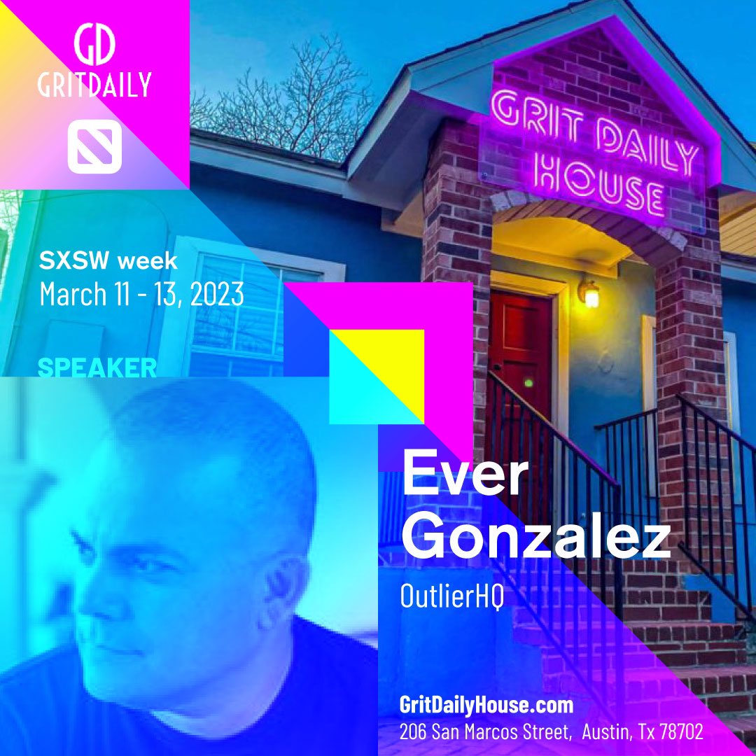 Excited to be moderating a panel at the Grit Daily House in Austin, TX during SXSW week! 

If you’re close come say hello. 

 #sxsw #gritdailyhouse #outlier <a href="/OutlierHQ/">OutlierHQ</a> <a href="/GritDaily/">Grit Daily News</a>
