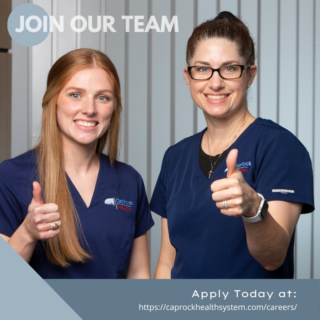 CapRockHealth's tweet photo. Do you want to be part of a dynamic team that truly makes a difference in the health and well-being of our community? Our growing team at CapRock Health has a range of positions available. Visit https://t.co/GeFeS8gFsD to apply today! 

#caprockhealth #careers #hiring #healthcare https://t.co/Egcst7zrPT