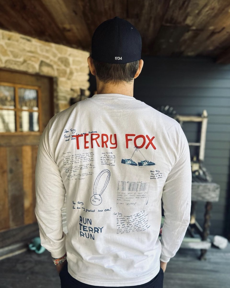 TerryFoxCanada's tweet photo. Terry wanted to run across Canada to raise awareness and funds for cancer research. Many doubted this was possible, but as Terry ran, people took notice, and he became the “greatest hero ever” for many.

Pre-order your #DearTerry shirt today at https://t.co/fwicQ9kLFC https://t.co/lKkcdbDPNf