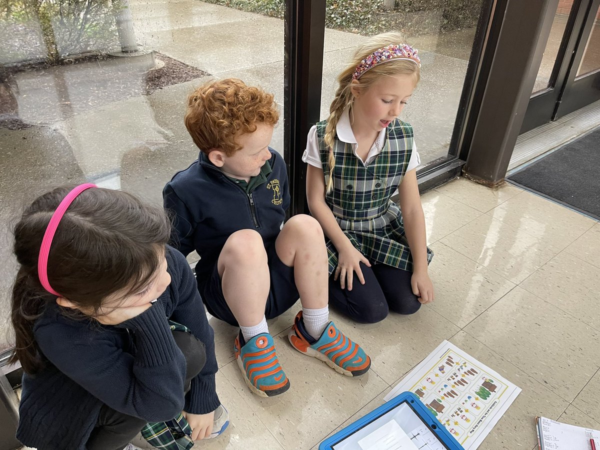 A little rainy, Monday morning Kindergarten podcasting! <a href="/PodcastStories/">Stories Podcast</a> thank for inspiring us! 🎧 🌧️ 📖