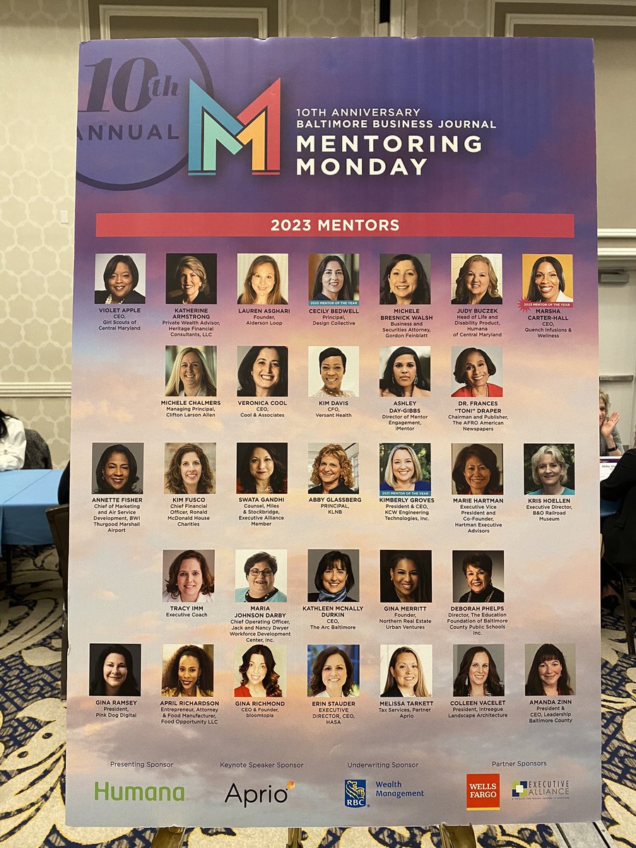 JordanSosanya's tweet photo. Great morning at @BaltBizOnline’s #MentoringMonday 10th annual event. I had the privilege to attend this event a few years ago and I was thrilled to be back again this year!

Amazing networking opportunities with women throughout Maryland. Nice meeting you, @VeroCool! https://t.co/PwWYxmefN3