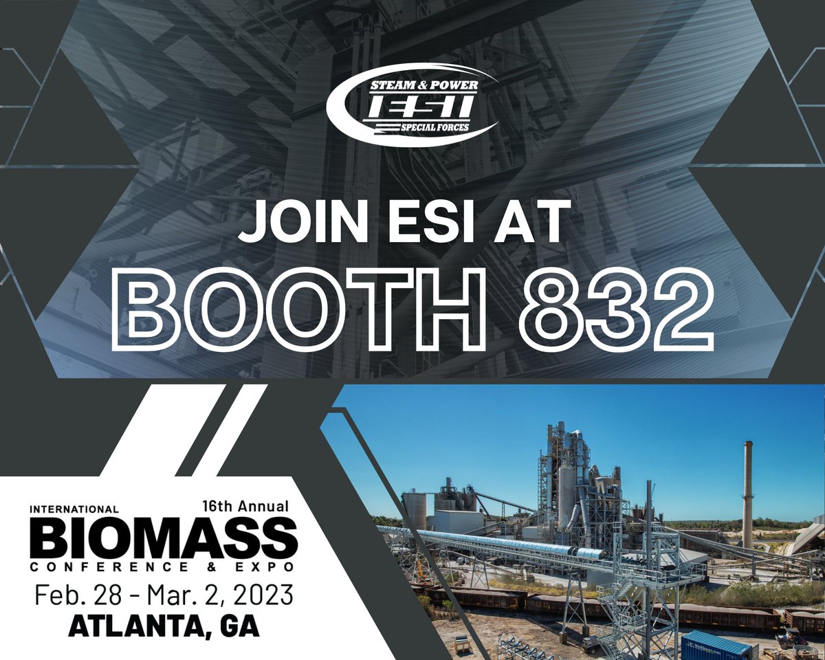 ESITENN's tweet photo. The International Biomass Conference begins tomorrow! 🛠️⚡ Come by Booth 832 to connect with our team! 👋 #IBCE23 https://t.co/rjwF3GQrAW