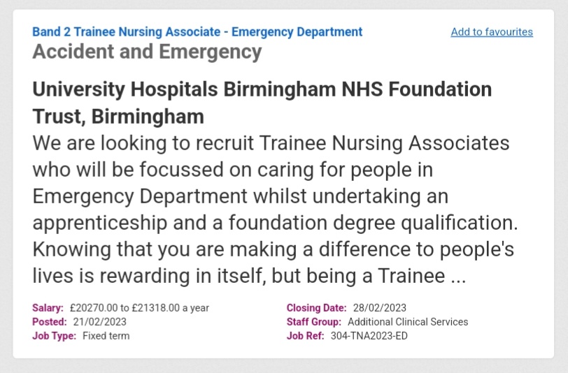 The Emergency Departments @uhbtrust are excited to be recruiting Trainee Nursing Associates to focus on Emergency Care. If you are interested in these opportunity don't miss out, apply today with the reference below Job ref 304-TNA2023-ED
