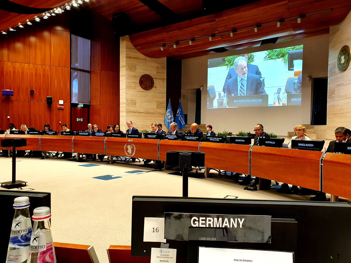 germany_un_rome's tweet photo. Start of a very special Exec Board @WFP with outgoing  @WFPChief Beasley getting tremendous praise &amp; appreciation from all sides for his unwavering #leadership in fulfilling WFP's mission to save lives &amp; change lives! #Germany proud to support WFP with 1,8 bn in 2022 alone. https://t.co/kQkR0jTWzU