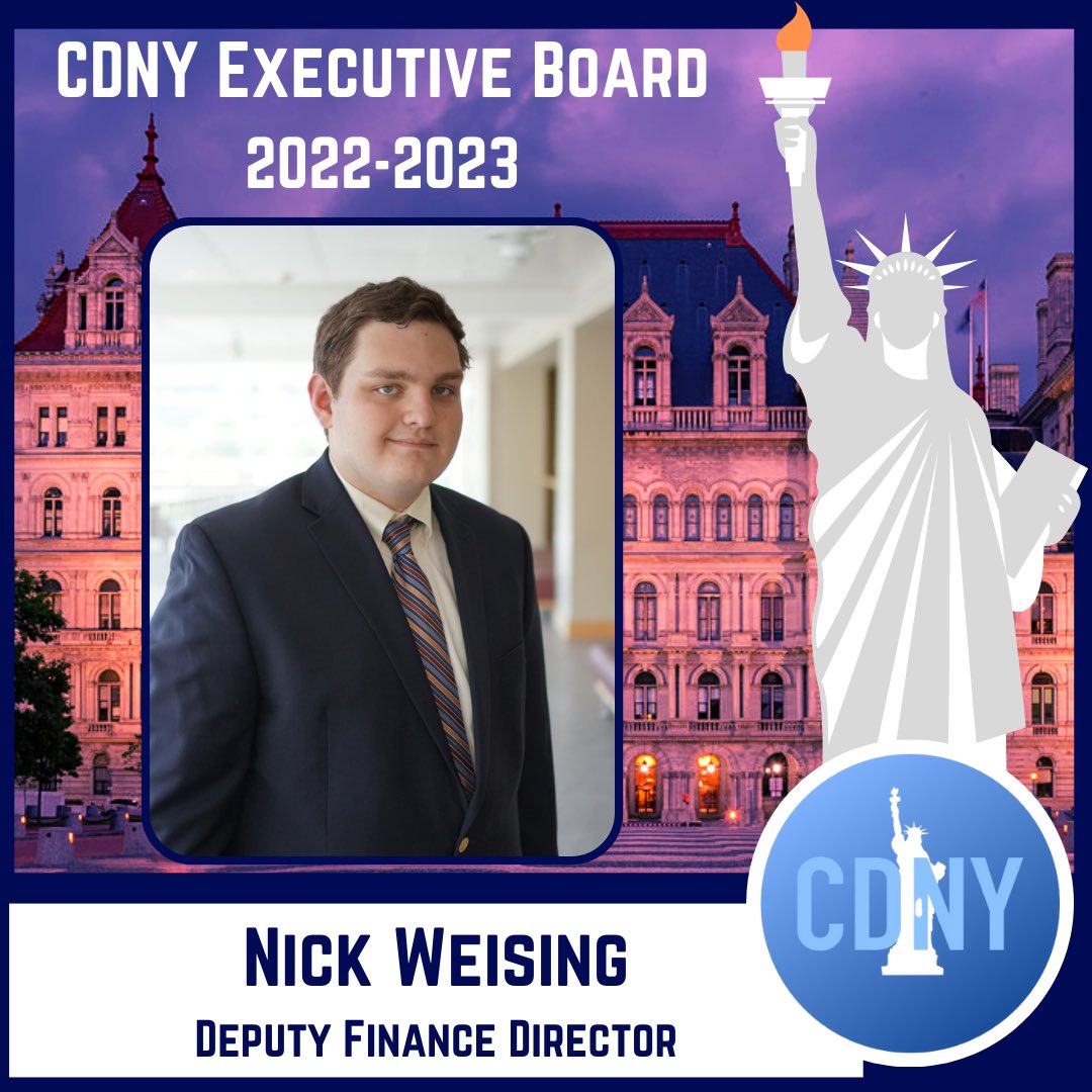 CDNY welcomes its two newest Executive Officers, Julia McDougall (Heathcare Caucus Chair) and Nick Weising (Deputy Finance Director), into the family!
#studentorganizing