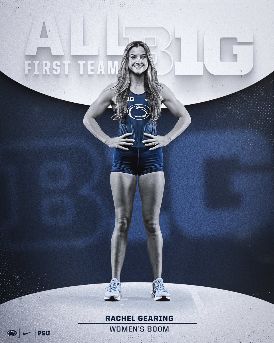 PennStateTFXC's tweet photo. 5️⃣ Nittany Lions earned All-B1G honors this past weekend! 

🥇| @faith_demars 
🥇| Olivier Desmeules
🥇| Rachel Gearing
🥈| @imhandalroban 
🥈| @hayleykitchingg 

Incredible representations of the 🔵 &amp; ⚪️!!

#WeAre | #PSUTF https://t.co/q0bvglAOIq