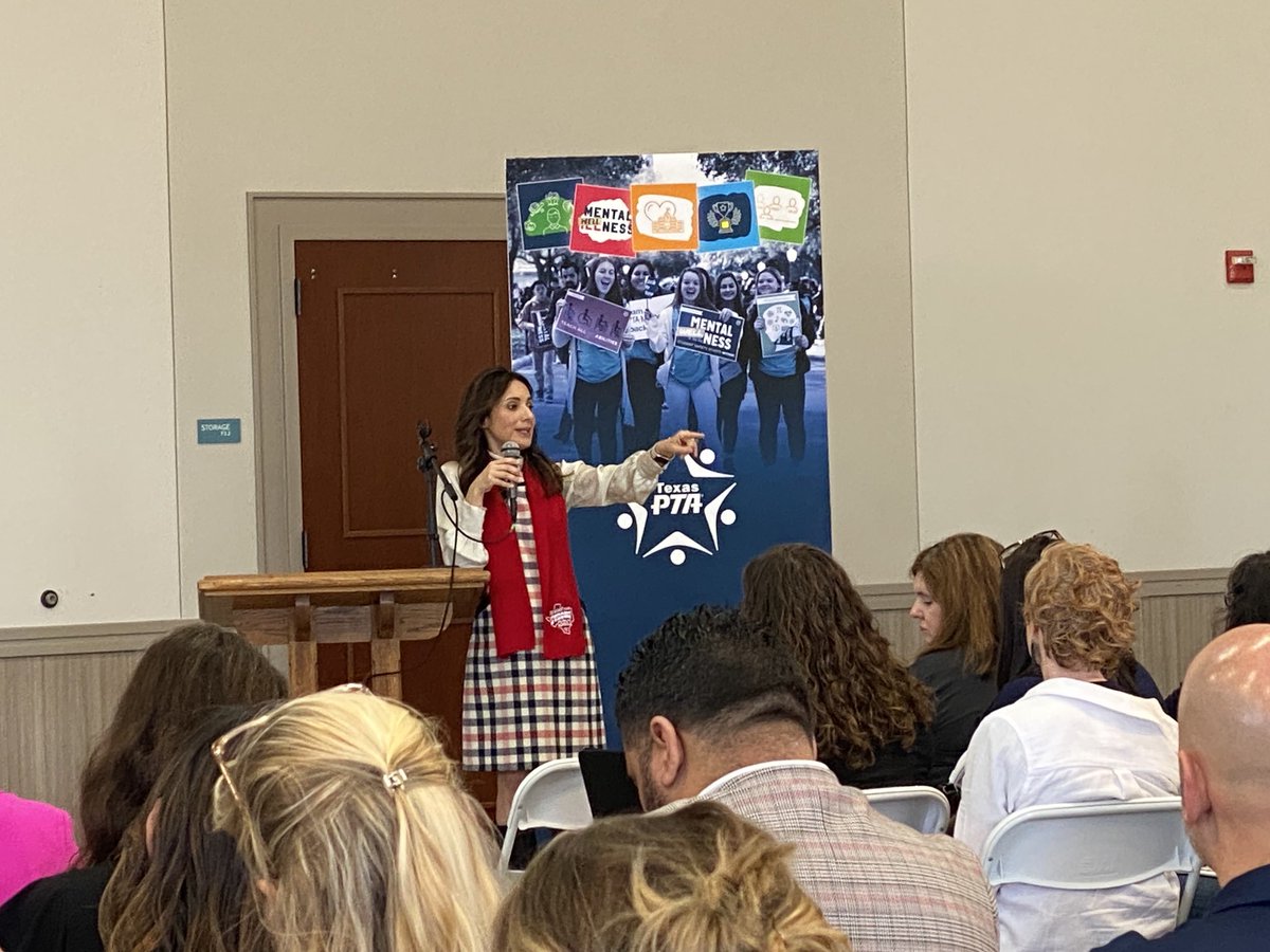 Gina Hinojosa shares her personal connection with schools in Austin. Shared HB 31 for enrollment based funding- rally for enrollment funding. Shared watch of HB1707 and SB472 that makes it easier for charters. Watch out for these sister bills. #TXPTARally23