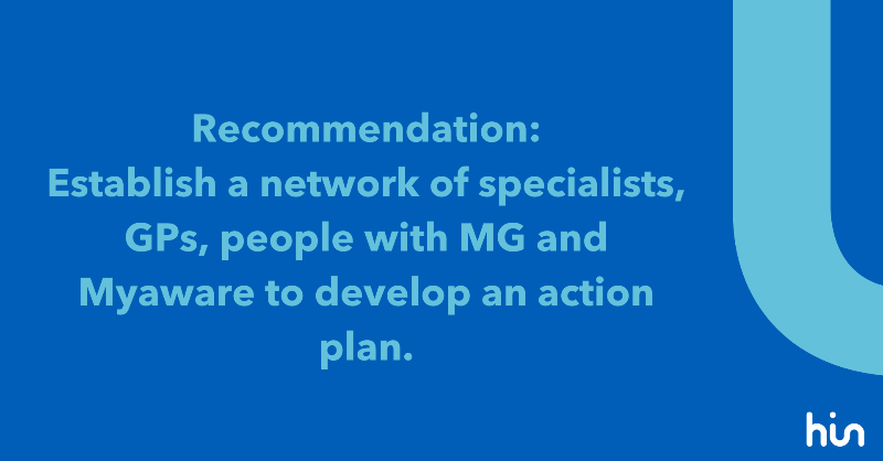 HINSouthLondon's tweet photo. People with myasthenia gravis often feel forgotten, unheard or misunderstood.

To help address this we led a consensus development programme and have made recommendations to help improve diagnosis and care. Find out more in our report.

#RareDiseasesDay #RareDiseasesDay2023