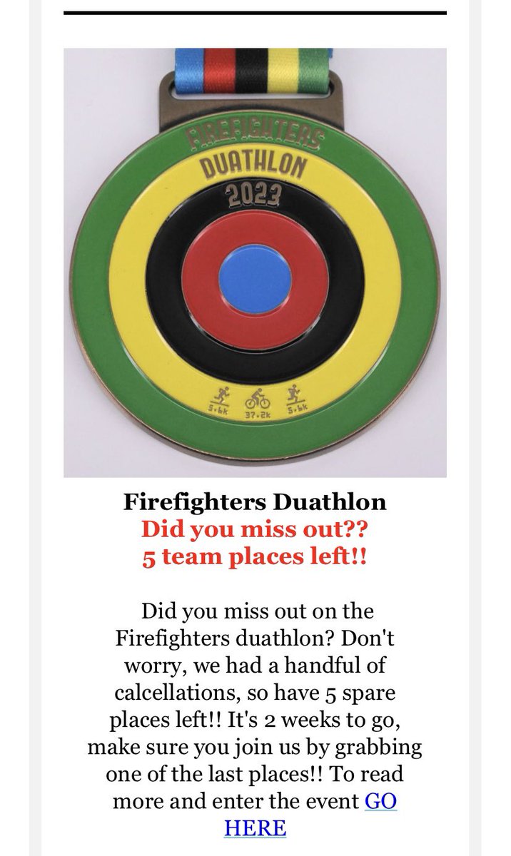 Some late availability for this #Duathlon, close to #Bolton. 12.3.23. Part of the National Fire Service #Triathlon series, #fireservice #firefighters <a href="/firesportuk/">FireSport UK</a> epicevents.co.uk for entries. #interservice entries welcome👍<a href="/Sfrs_Sports/">SFRS Sports & Athletics</a> <a href="/CheshPolSports/">Cheshire Police Sports</a> <a href="/britisharmytri/">Army Triathlon</a>