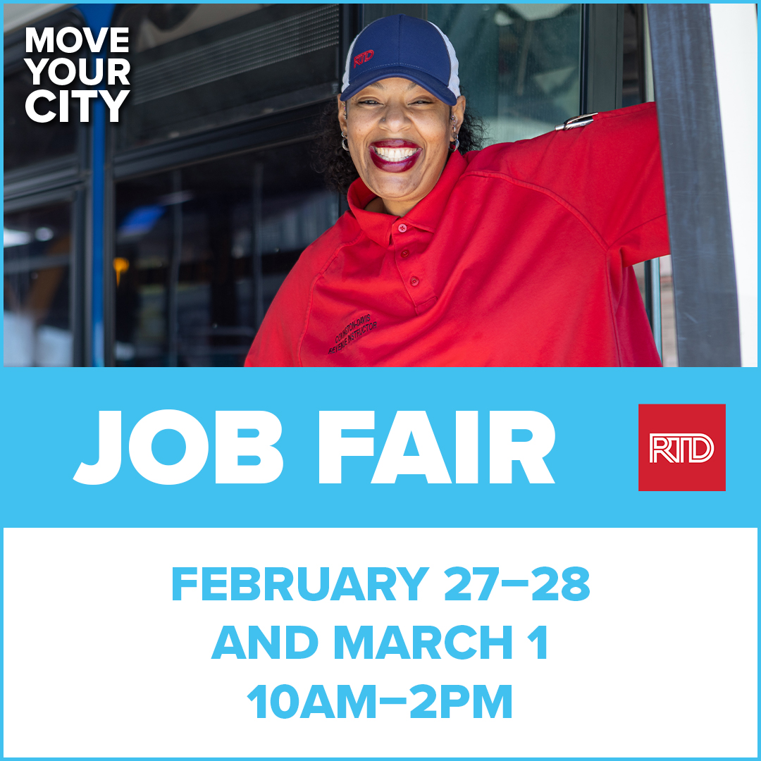 RideRTD's tweet image. RTD’s Job Fair at the Boulder Operating Division starts today from 10 AM – 2PM. We’re hiring Operators, Mechanics, Body Shop Techs, Transit Police Officers and more! We invite you to learn about the job opportunities available at RTD!