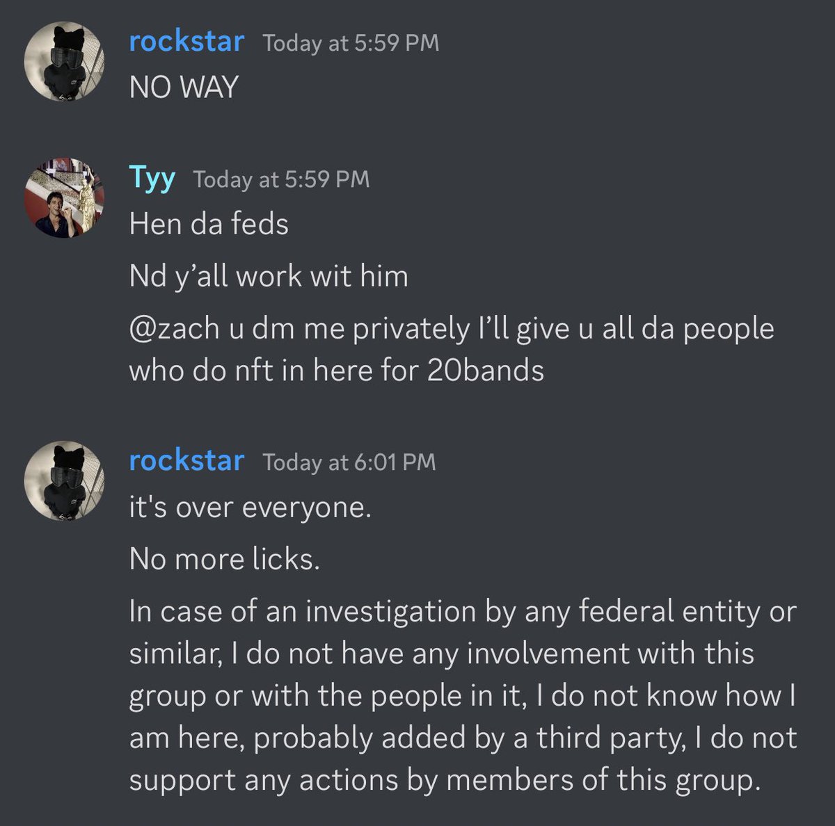 zachxbt's tweet photo. Update: Discord server was deleted https://t.co/7skJNjLsjc