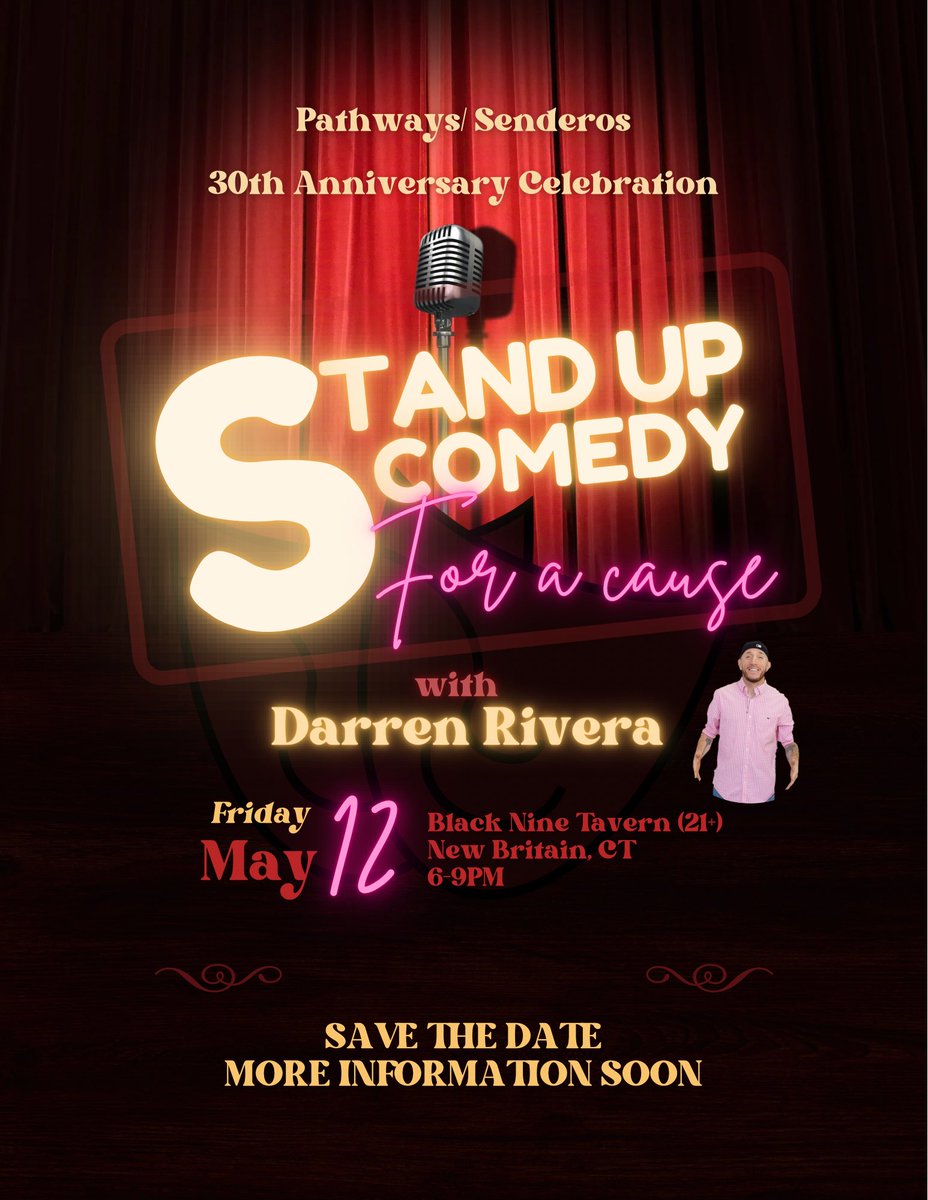 Save for the date for a fun filled comedy show with Darren Rivera and celebrate our 30th anniversary with us!

#PathwaysSenderos #DiplomasBeforeDiapers #TeenPregnancyPrevention #TeenPregnancy #Comedy #ForACause