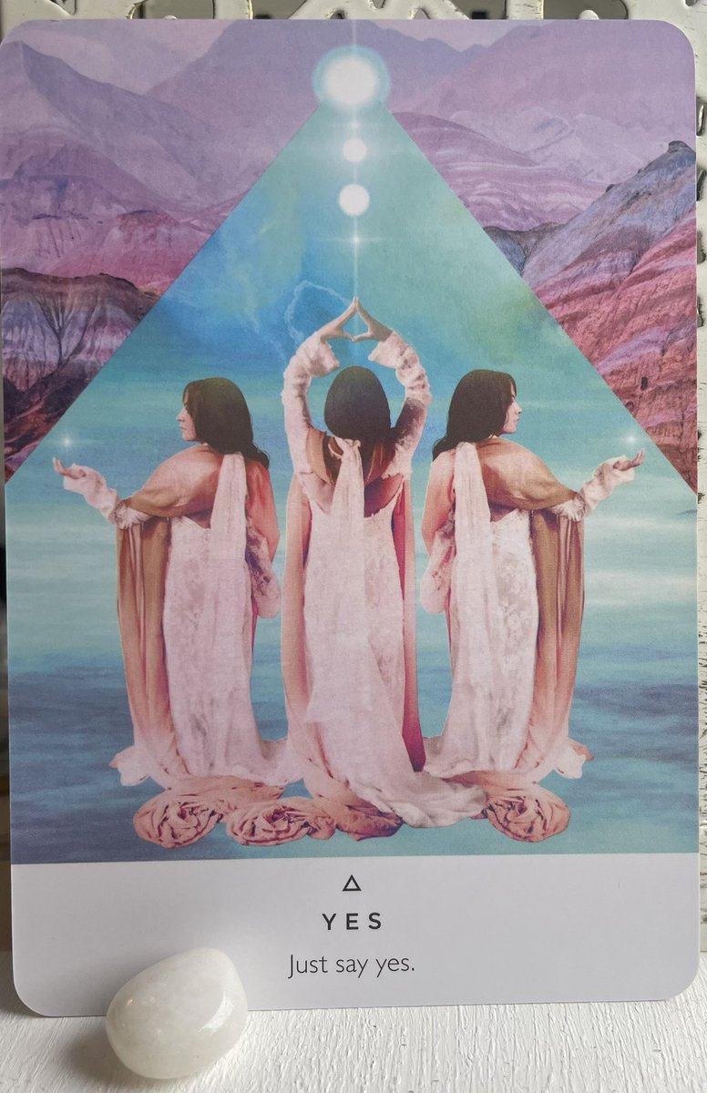 millrosetarot's tweet photo. 🌿MESSAGE OF THE DAY🌿
                  Just say yes.
Crystal of the day: snow quartz- encourages clarity of the mind and assists in controlling emotional outbursts. Reminds one to think before they speak. ✨ https://t.co/uk09eCgEI4