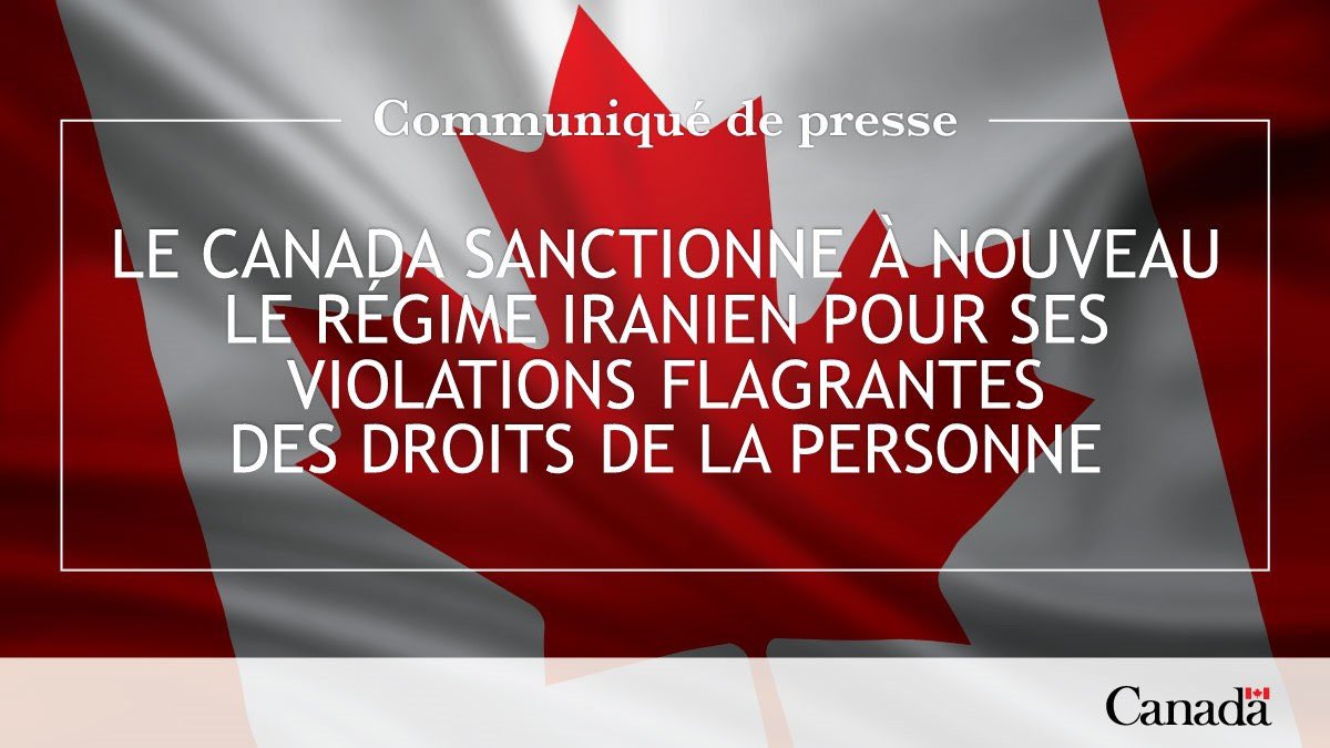 melaniejoly's tweet photo. Le 🇨🇦 sanctionne 12 hauts responsables du Corps des Gardiens de la révolution islamique en 🇮🇷.

Le régime iranien continue d'opprimer brutalement son peuple et de le priver de ses libertés fondamentales. Le 🇨🇦 ne cessera pas de défendre les Iraniens et leurs droits fondamentaux. https://t.co/nF3GpmqMO4