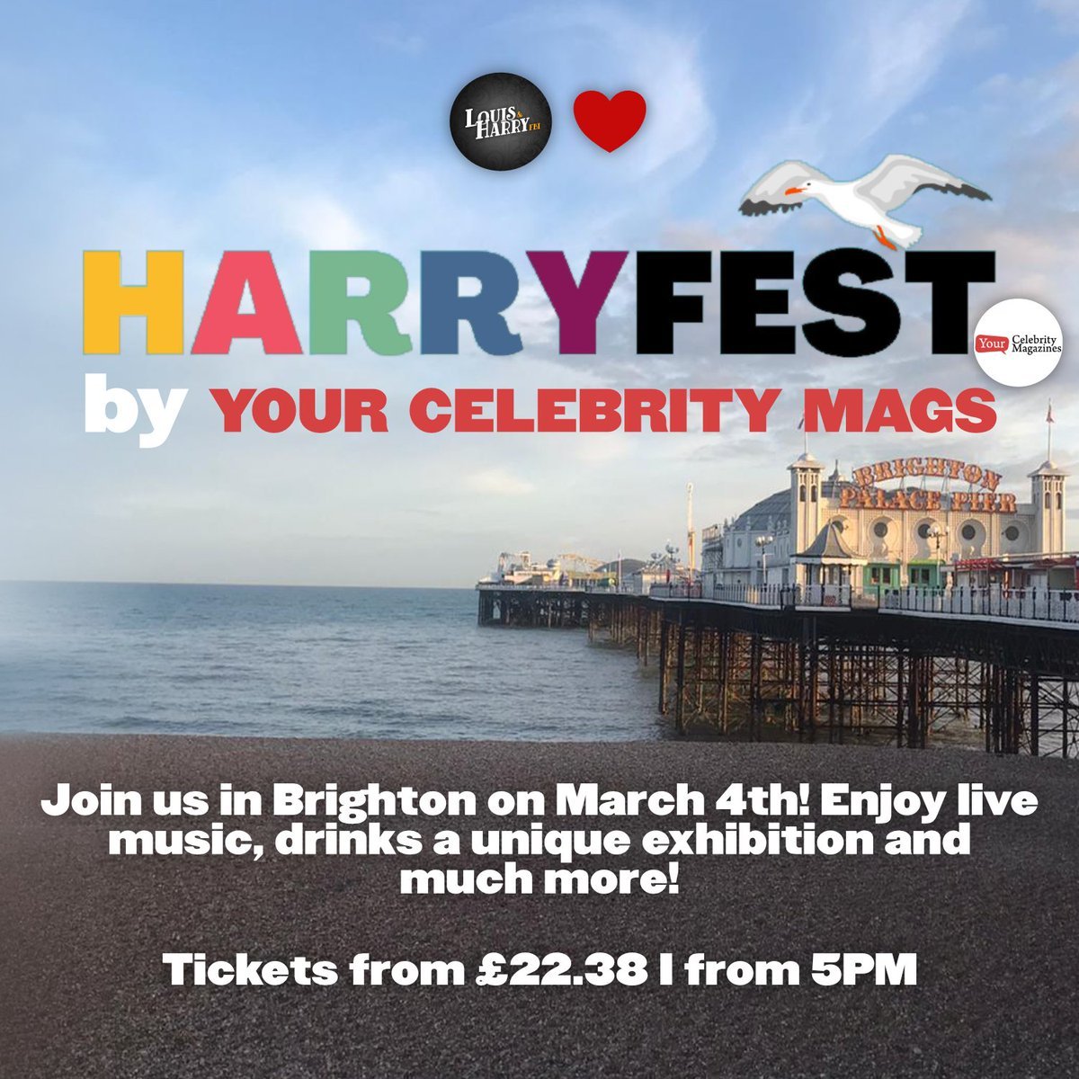 YourCelebMags's tweet photo. HARRIES! 👀
Due to exceptional demand we have added extra tickets for slot 1 of #HarryFest ⏰
Thanks to @LTHSOURCE for the amazing graphic! 🥰
🎟️From £22.38
📍Brighton, UK
⏰From 5PM
🎟️: https://t.co/z1zMJbx3za
#HarryStyles #HSLOT #HarryStylesTickets https://t.co/fSye06FbQt