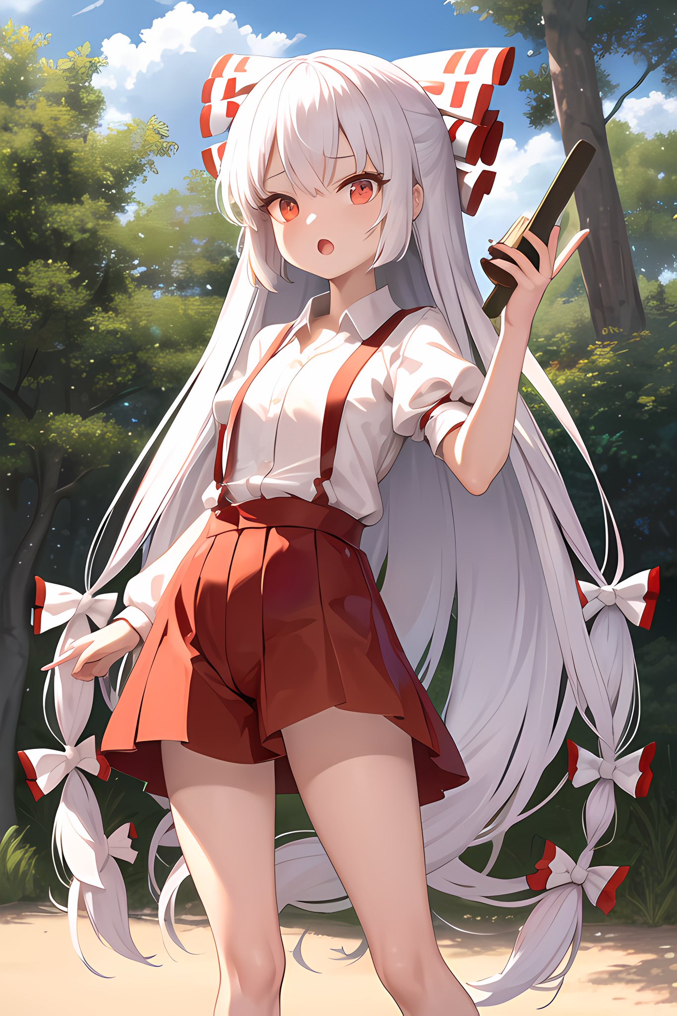 藤原妹紅 イラスト色紙 2枚 もこ式ワン子スキー専用 - イラスト