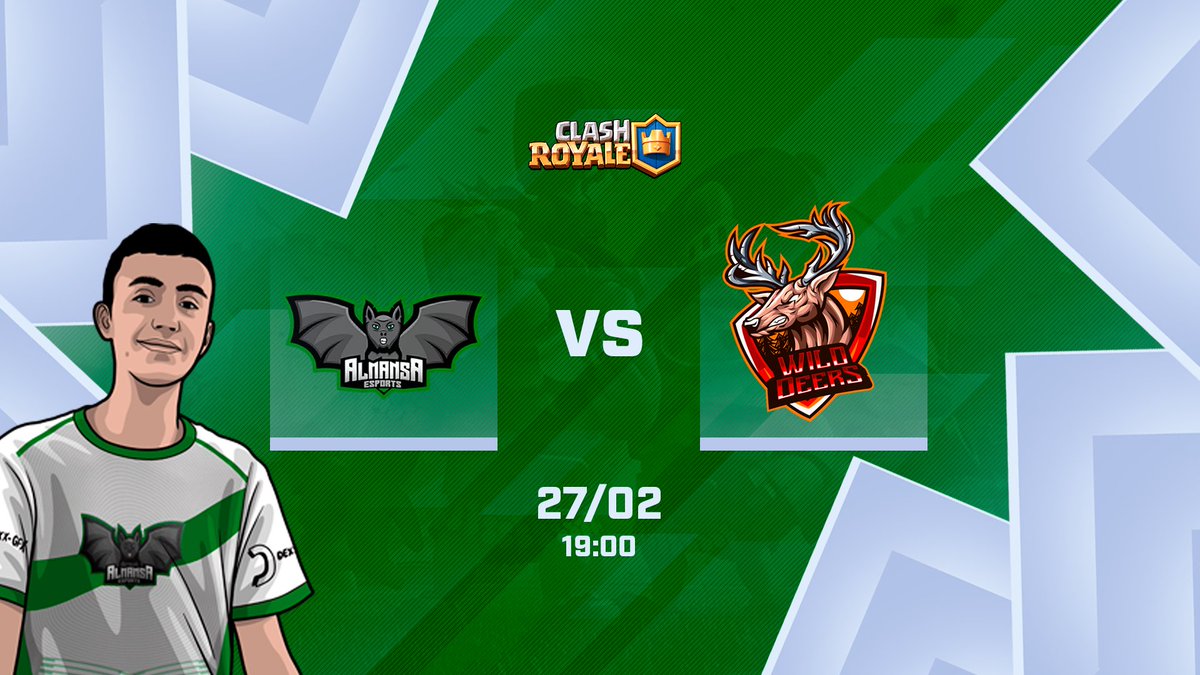Almansa eSports ๐ฆ๐ค (@almansa_es) on Twitter photo Hoy vuelve el mejor #ClashRoyale a la cueva ๐
๐ | <a href="/GGSeriesES/">Global Grand Series ES</a>
๐ | <a href="/Deers_eSports/">Wild Deersโข๐ฆ</a>
โฐ | 19:00 ๐ช๐ธ12:00๐ฒ๐ฝ
๐บ | twitch.tv/almansaes
๐๏ธ | <a href="/xLorWii/">LorWii</a>
Y con nuestro caster de vuelta al ruedo ๐ค Hoy vuelve el mejor #ClashRoyale a la cueva ๐
๐ | <a href="/GGSeriesES/">Global Grand Series ES</a>
๐ | <a href="/Deers_eSports/">Wild Deersโข๐ฆ</a>
โฐ | 19:00 ๐ช๐ธ12:00๐ฒ๐ฝ
๐บ | twitch.tv/almansaes
๐๏ธ | <a href="/xLorWii/">LorWii</a>
Y con nuestro caster de vuelta al ruedo ๐ค