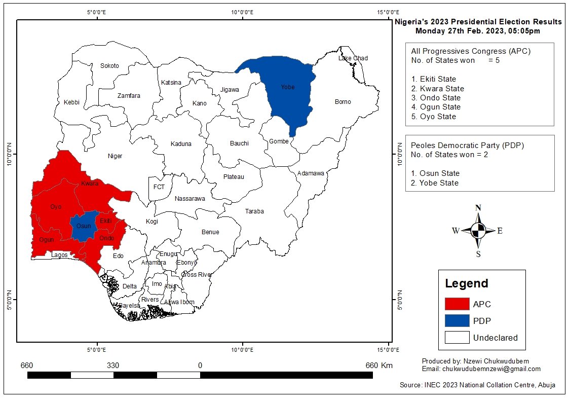 StDukeNzewi's tweet photo. Nigeria's 2023 Presidential Election result as presented at the National Collation Centre. 
27th February 2023
5:05pm
#NigeriaDecide2023 https://t.co/zZVqIcOqAX